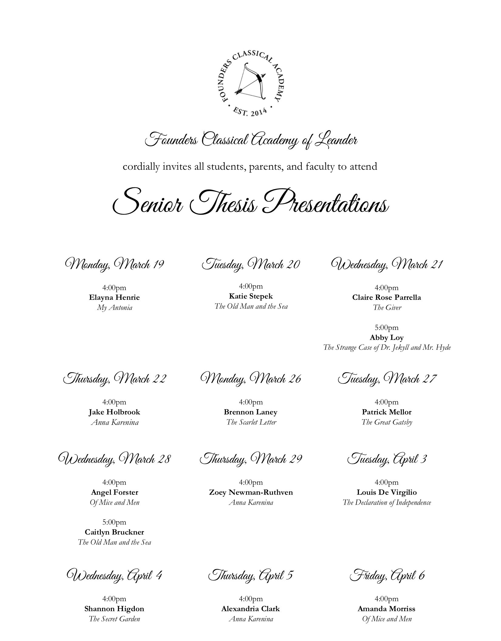 2018 Senior Thesis Presentations Announcement-2